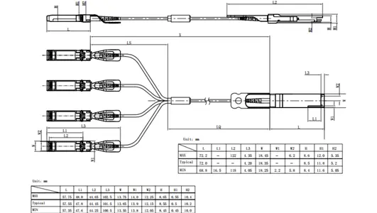 40G QSFP  Breakout AOC